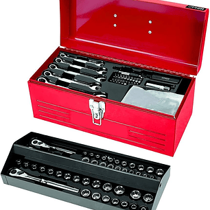 Juego combinado de herramienta en caja metálica, 130 piezas