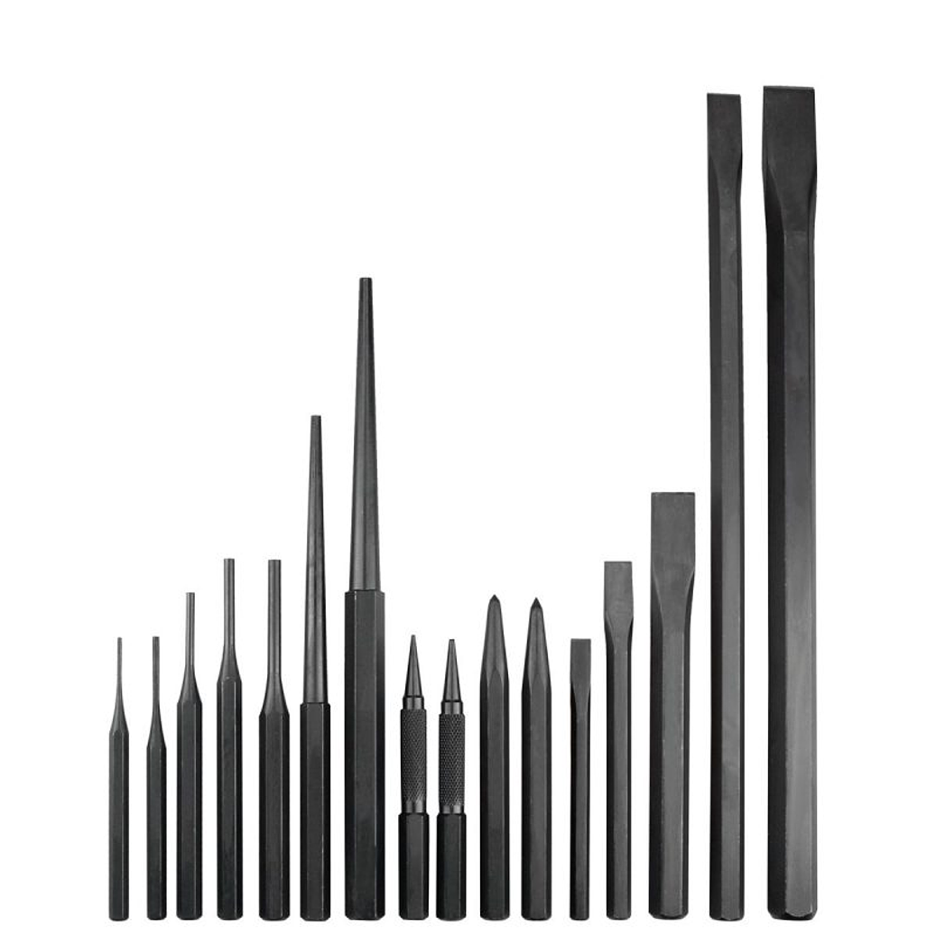Juego de puntos, punzones, cinceles y botadores, 16 piezas 1