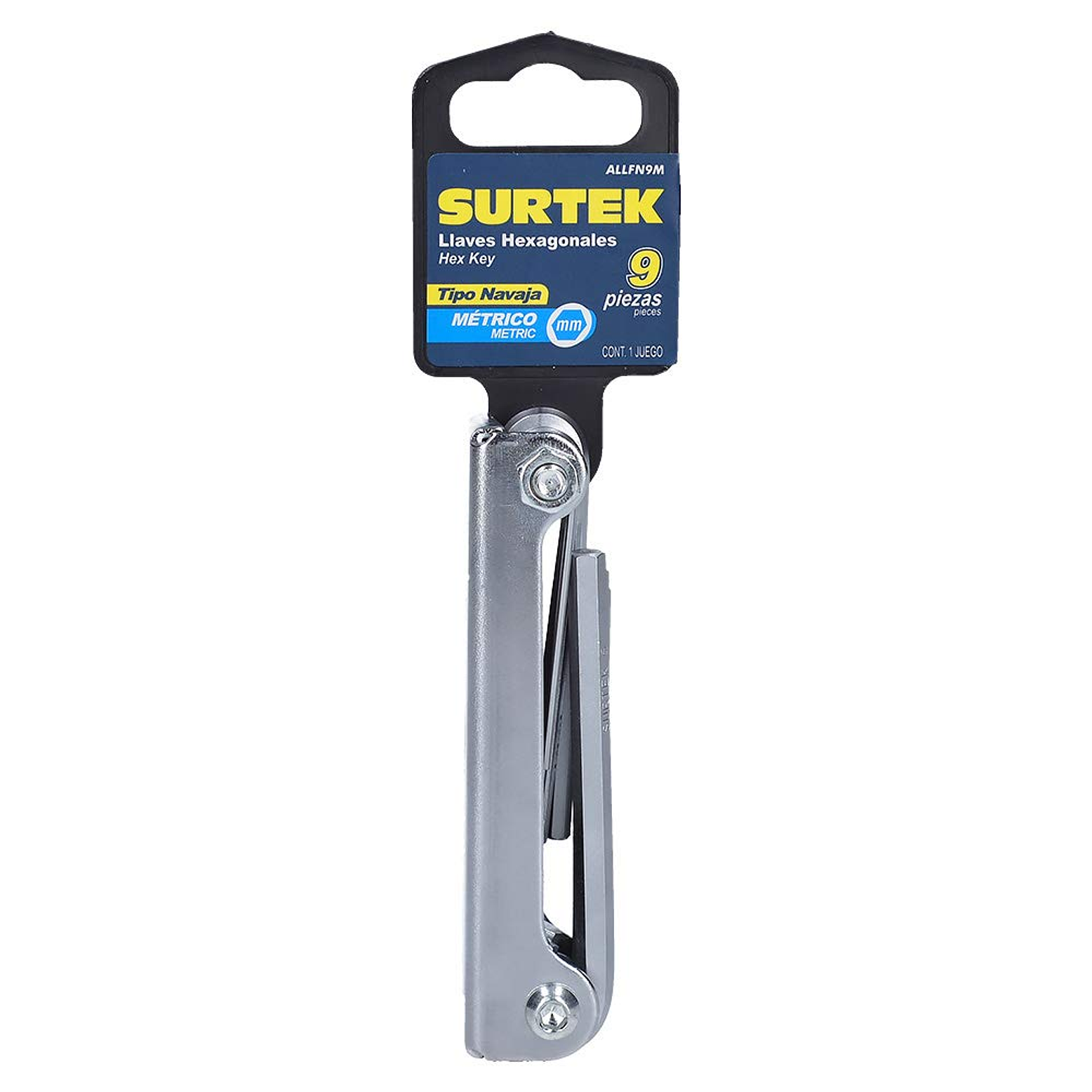 Juego de llaves hexagonales métricas tipo navaja, 9 piezas 1