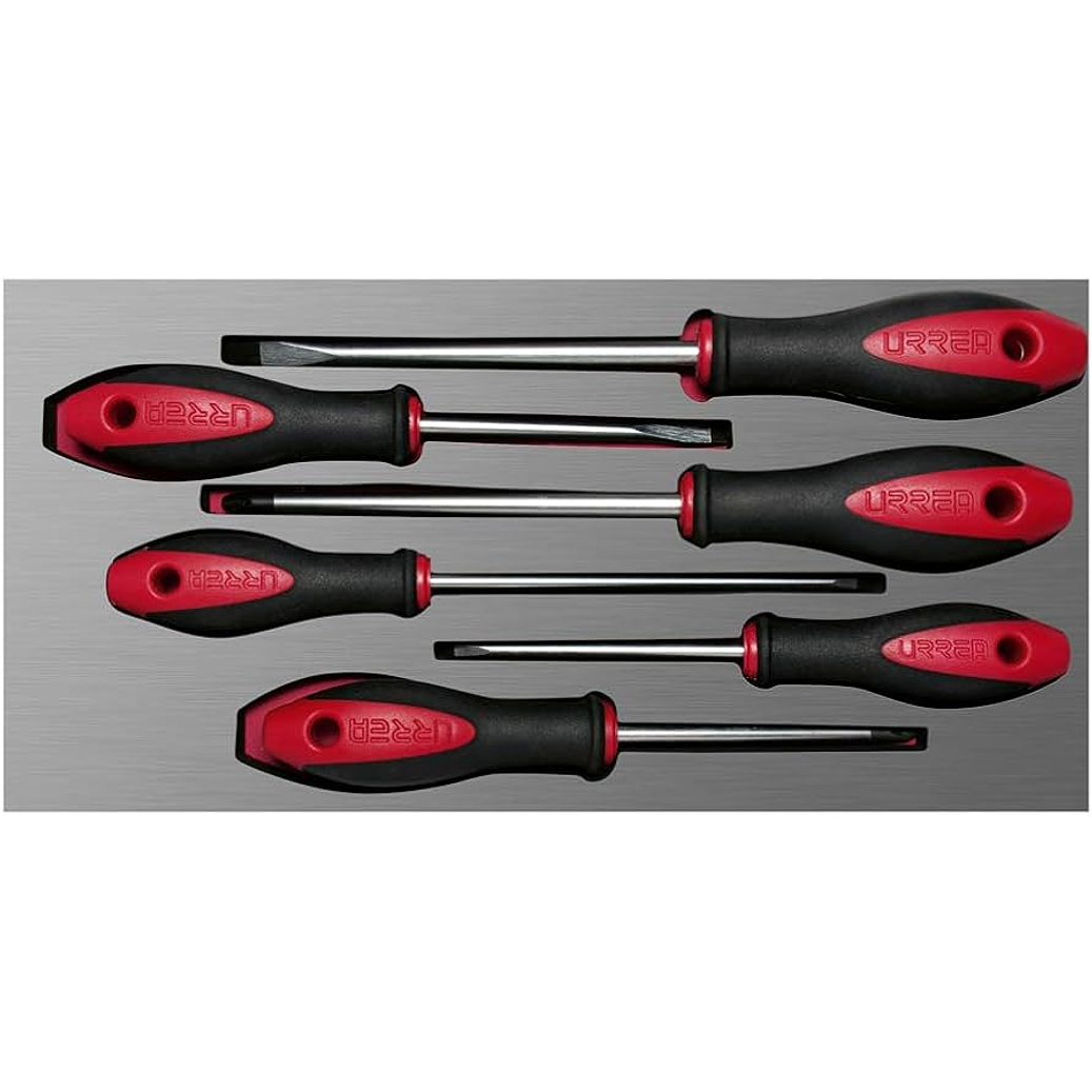 Juego de destornilladores mango bimaterial varias puntas bandeja EVA, 6 piezas 1