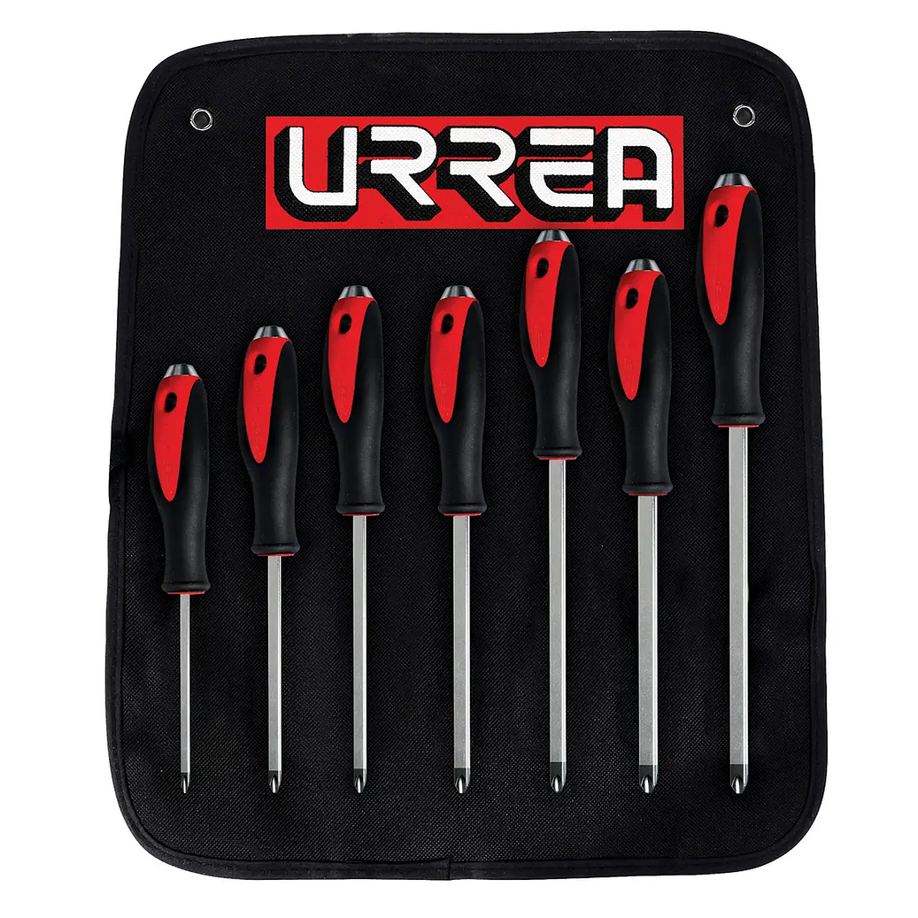 Juego de destornilladores con mango bimaterial de golpe, punta Phillips, 7 piezas 1