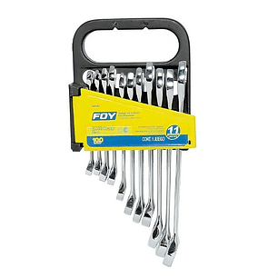 JUEGO DE LLAVES COMBINADAS MILIMETRICAS FOY 11 PIEZAS