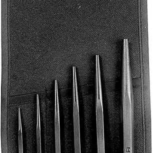 Juego de punzones guía botador cortos, 6 piezas