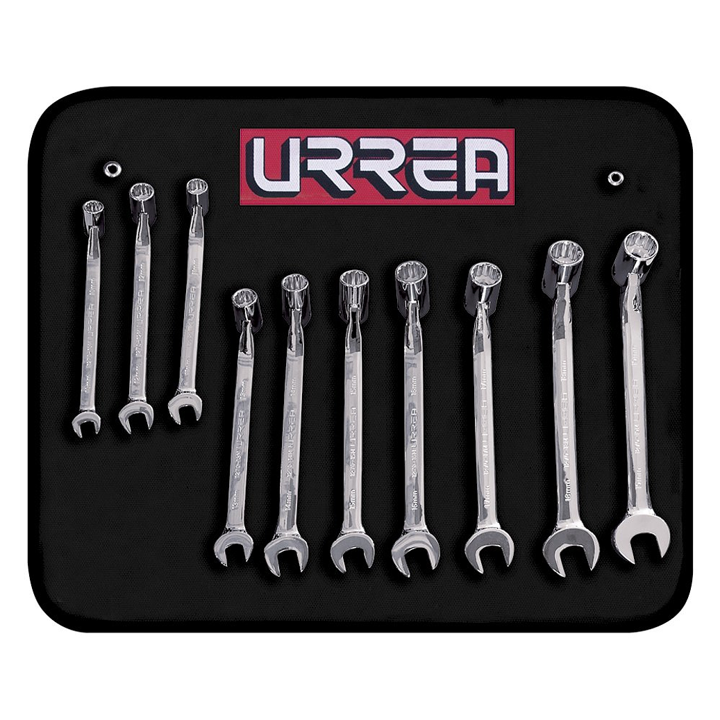 Juego de llaves combinadas flexibles pulido espejo métricas, 12 puntas, 10 piezas 1