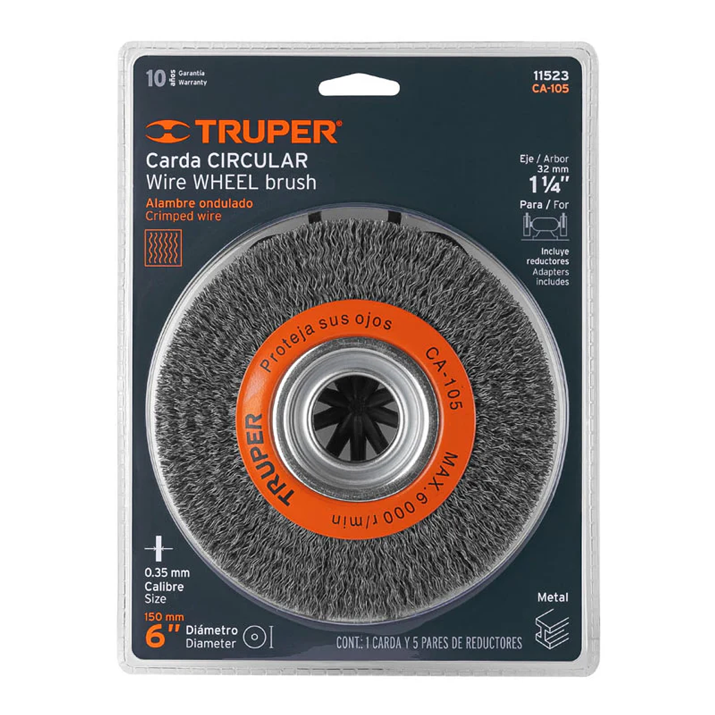 CEPILLO DE ESMERIAL CIRCULAR CON ADAPTADORES 6 x 13/16 1