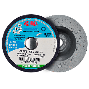 COPA SHELLAC TIPO 11 DE 80 X 45 X 15.9 11 MM, EASY CUT C3 PARA PULIDO DE MÁRMOL, GRANITO Y TERRAZO.