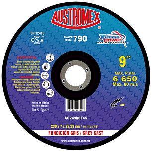 DISCO ABRASIVO DESBASTE 225 X 6 X 22.2.