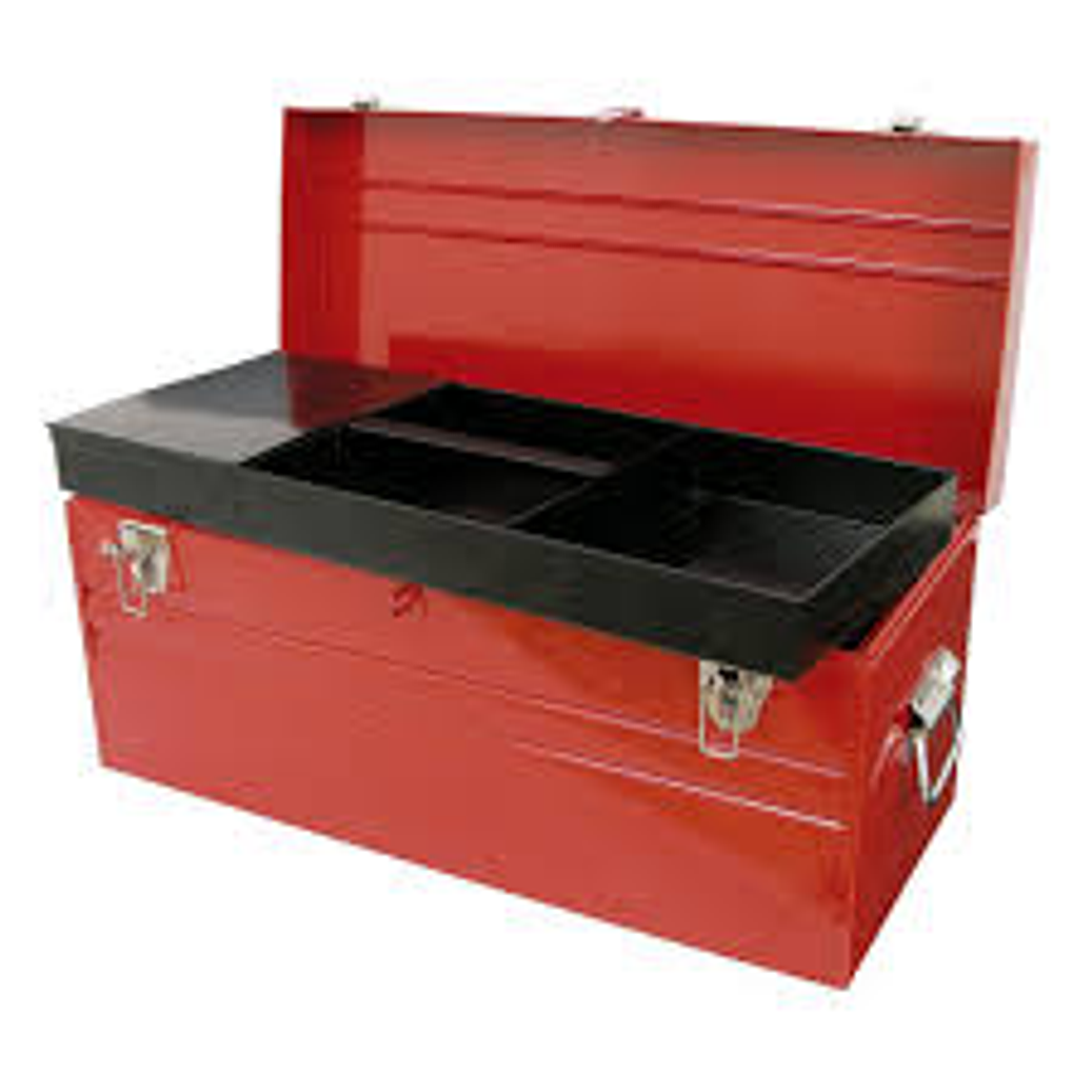 Caja portaherramientas metálica color rojo 23