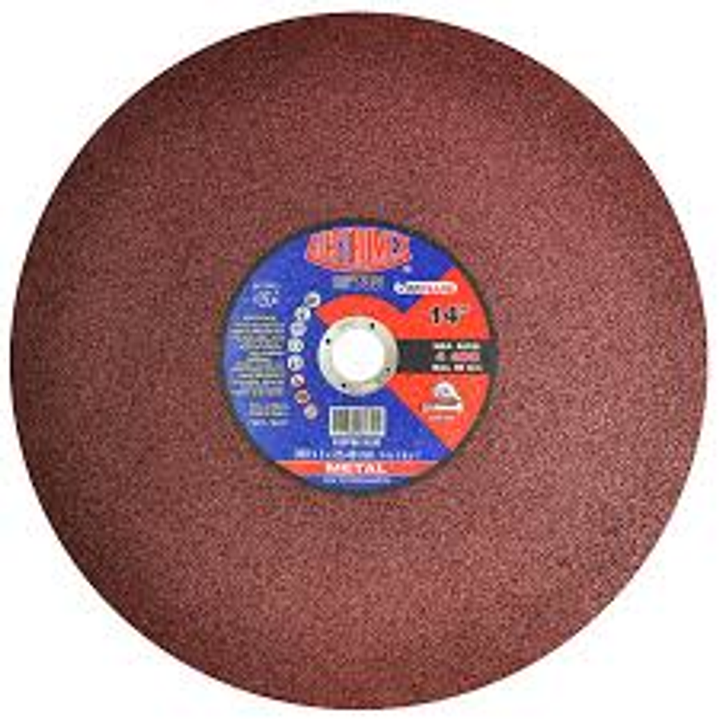 DISCO ABRASIVO CHOP SAW P/CORTE DE METAL C/MALLA CENTRAL, 14