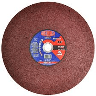 DISCO ABRASIVO CHOP SAW P/CORTE DE METAL C/MALLA CENTRAL, 14