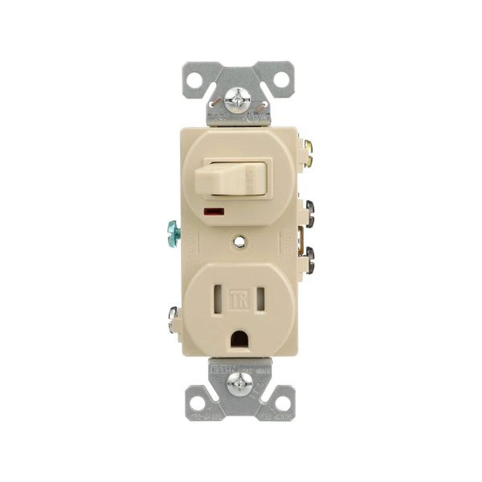 APAGADOR TOGGLE + CONTACTO 2P+T MARFIL ARROW 1