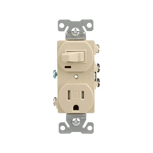 APAGADOR TOGGLE + CONTACTO 2P+T MARFIL ARROW