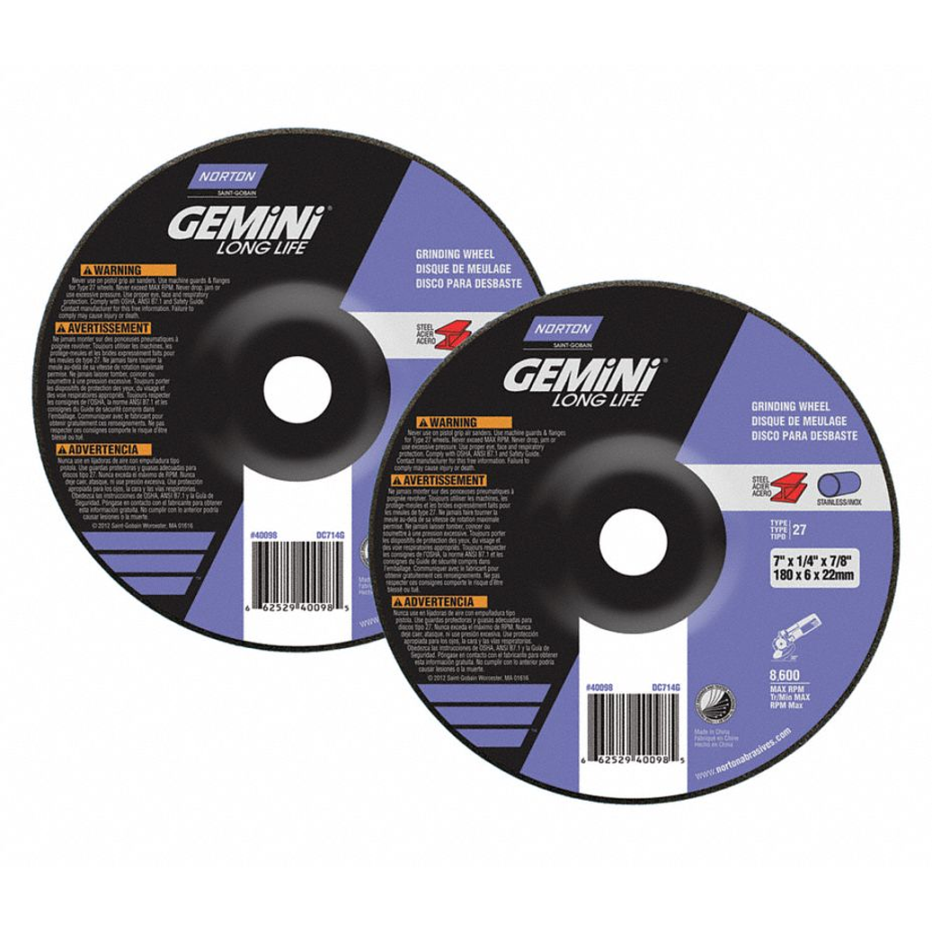 DISCO ABRASIVO DESBASTE 4X1/4 X 5/8 GEMINI 1