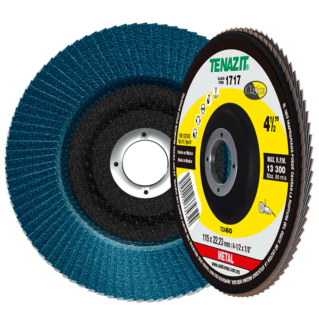 DISCO ABRASIVO LAMINADO 4.1/2 X 7/8 TZA60 1