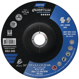 DISCO ABRASIVO DESBASTE 4X1/4X5/8 A60 OBNA2