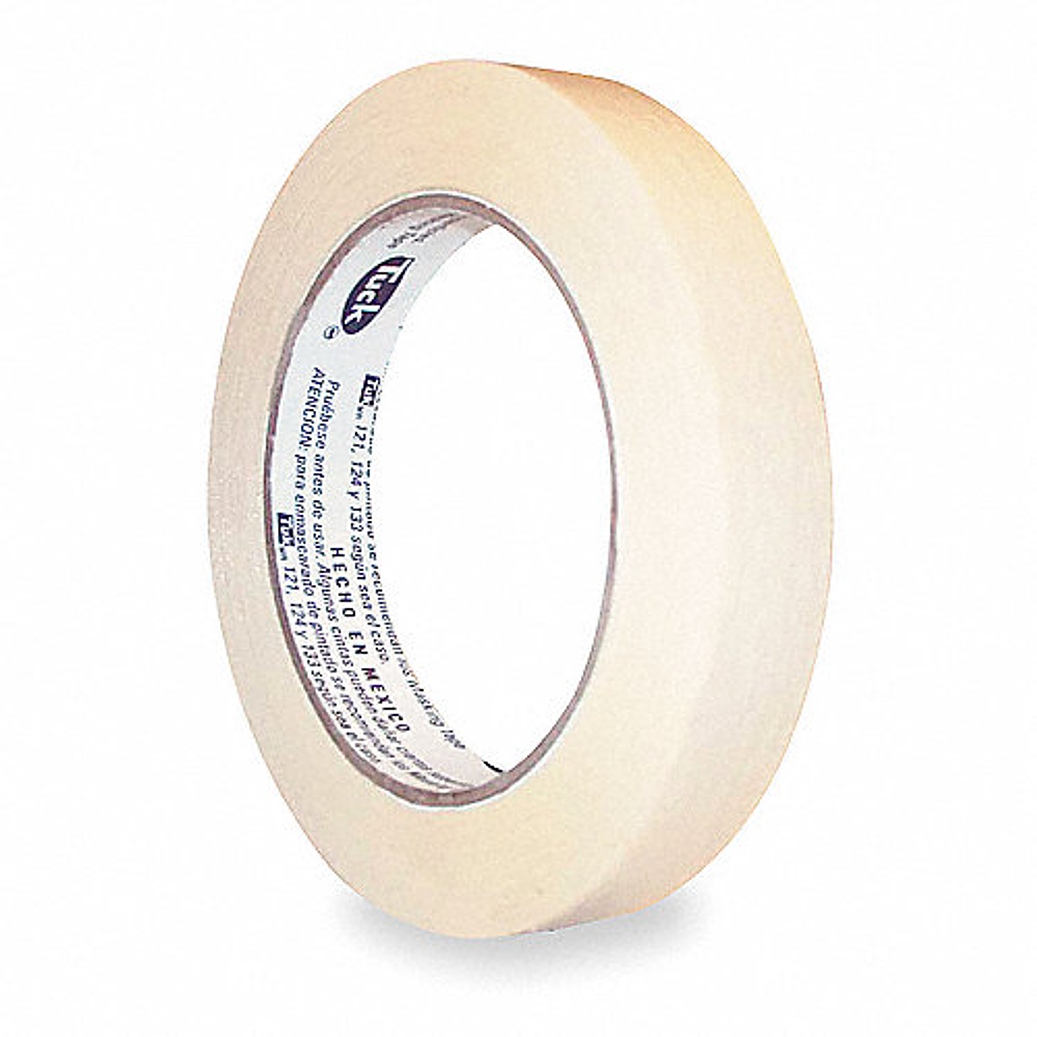 CINTA DE  MASKING TAPE ALTA TEMPERATURA 18MM X 50M COLOR CREMA 1