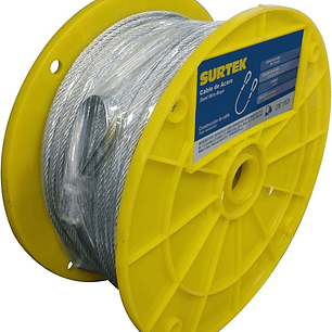 Cable de acero con guardacabo recubrimiento PVC 3/16