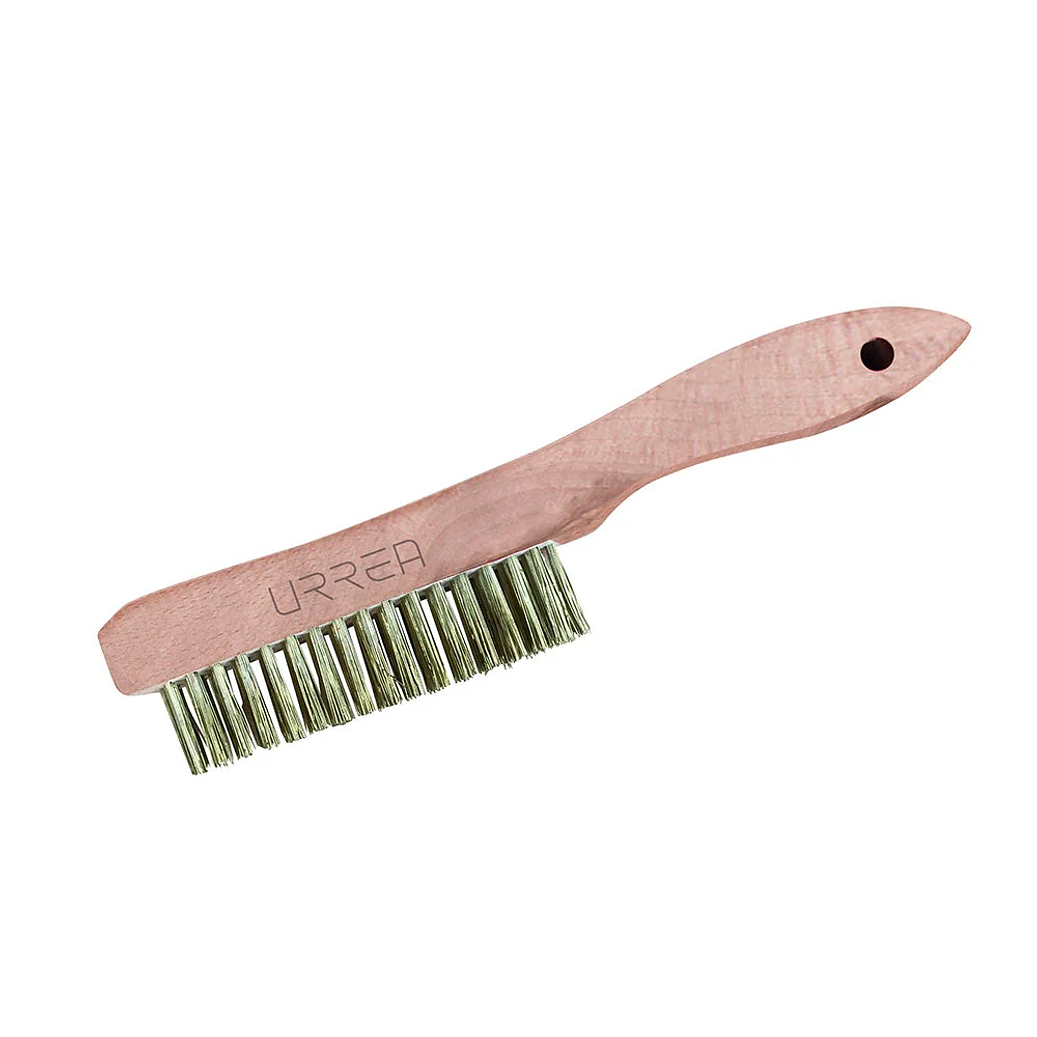 Cepillo de cerdas de bronce aluminio antichispa con 4x16 filas de pinceles con mango 1