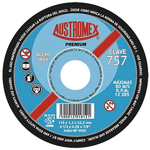 DISCO ABRASIVO CORTE 4 1/2 X 0.05 X 7/8