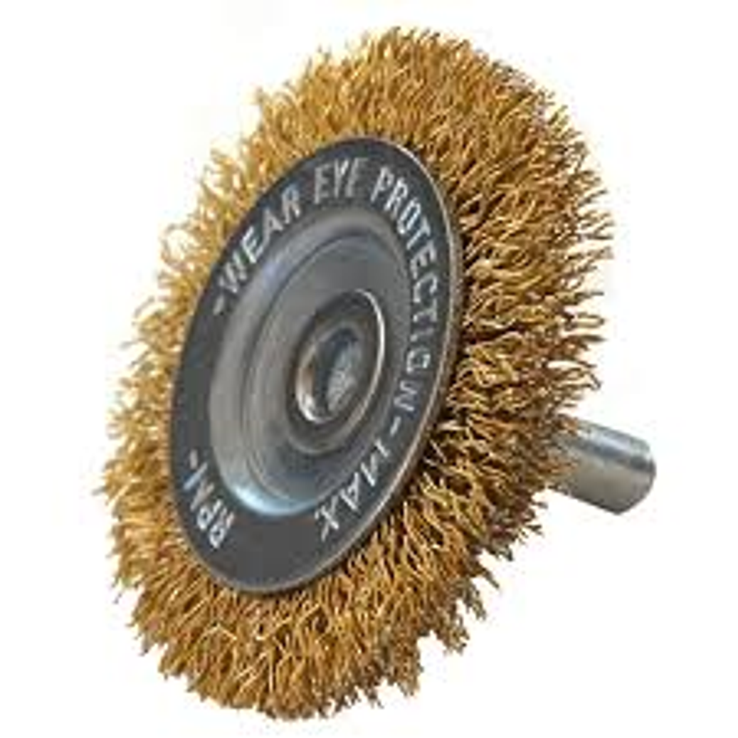 CEPILLO CIRCULAR ALAMBRE LATONADO VASTAGO 6.4MM ( 1/4