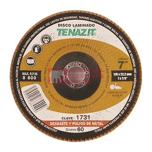 DISCO ABRASIVO LAMINADO 7 X 7/8 A60