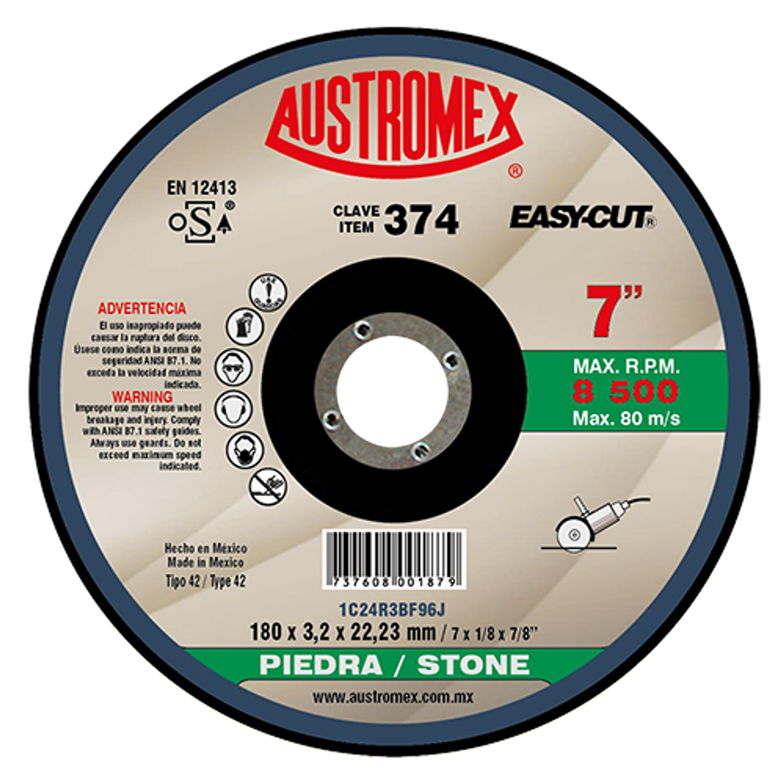 DISCO ABRASIVO DESBASTE 7