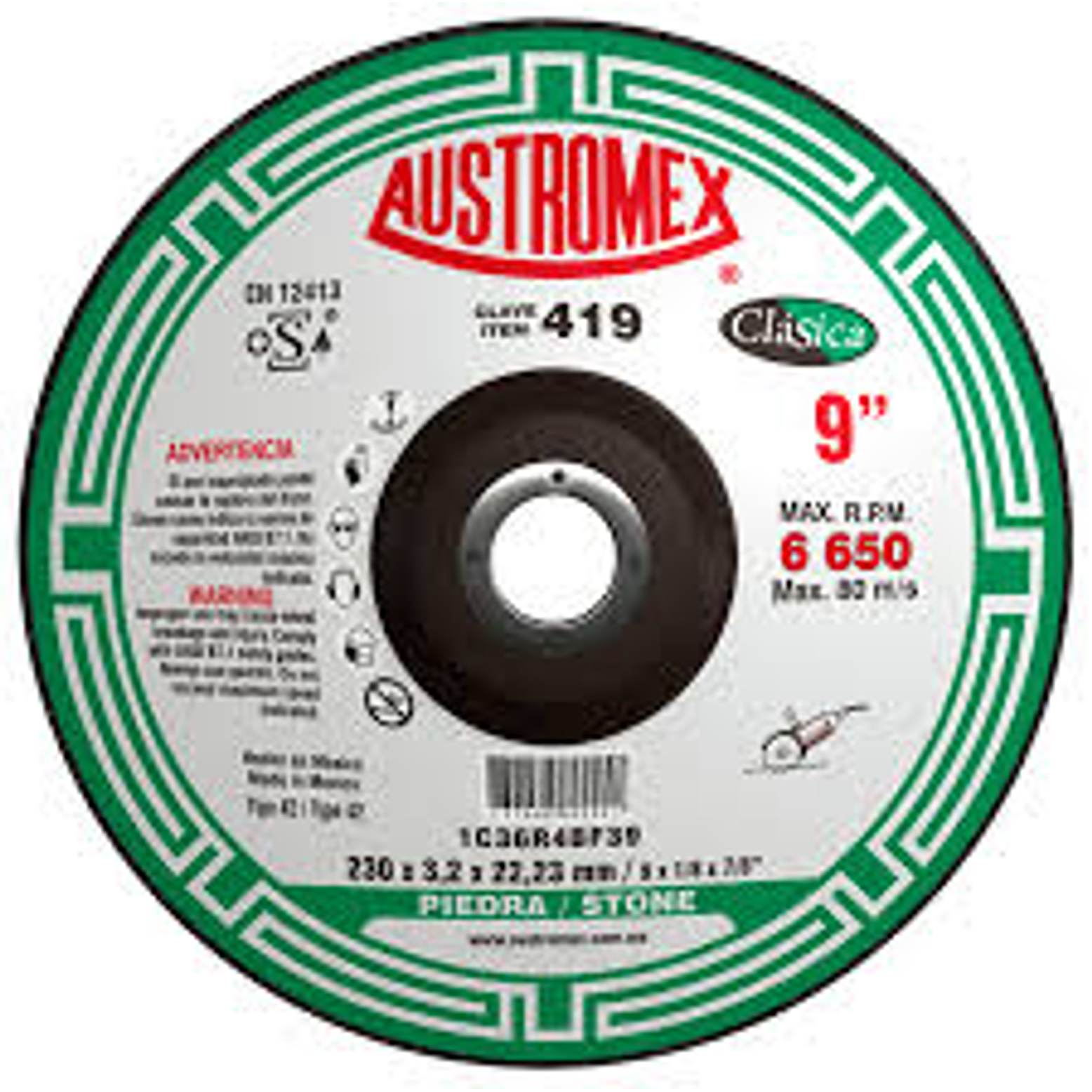 DISCO ABRASIVO DE 228 X 3.2 X 22.23 MM PARA CORTE DE PIEDRA 1