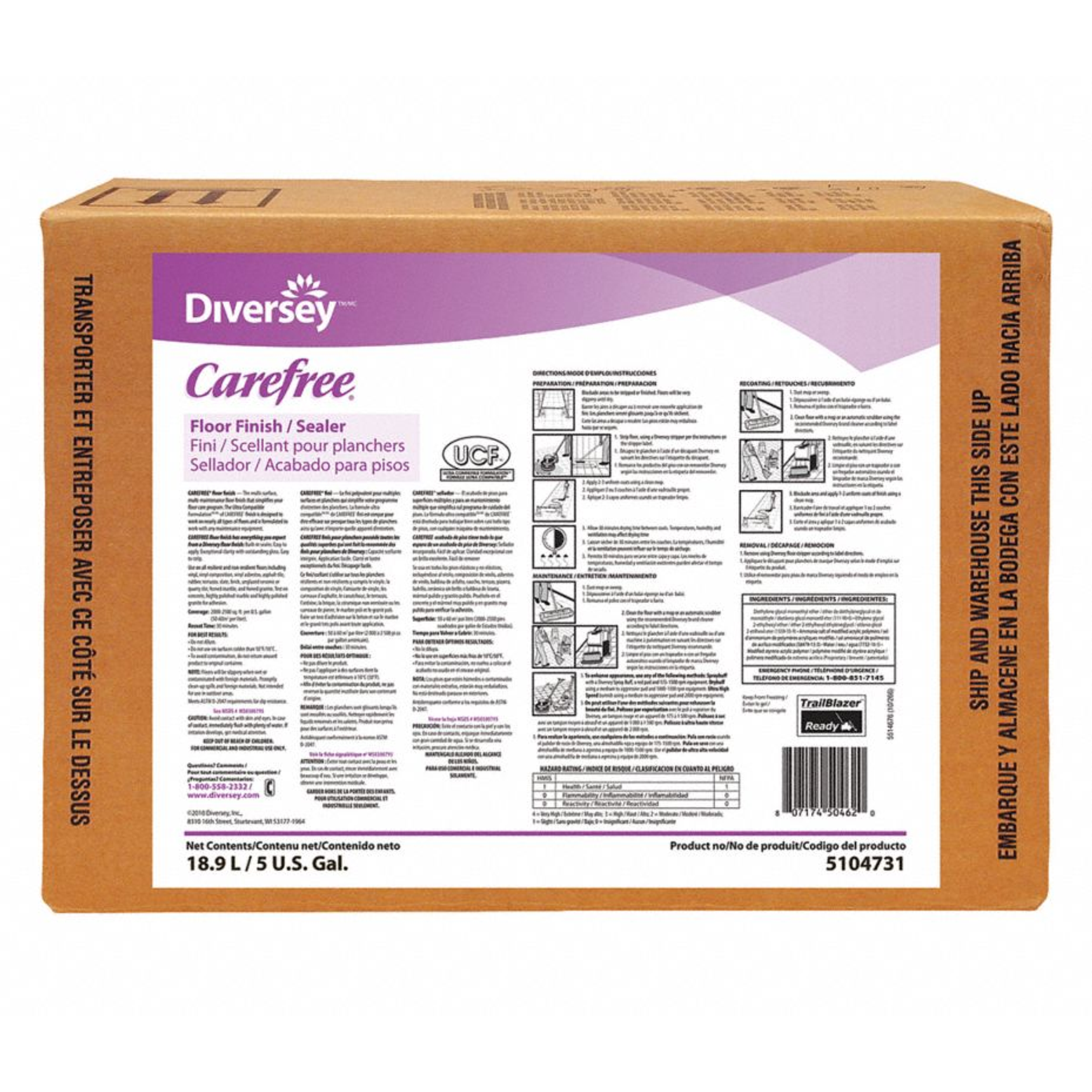 CAREFREE SELLADOR Y ACABADO PARA PISOS 5104731 (CAJA DE 18.9 L) 1