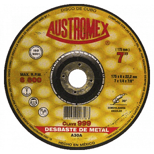 DISCO ABRASIVO DESBASTE 7X1/4X7/8