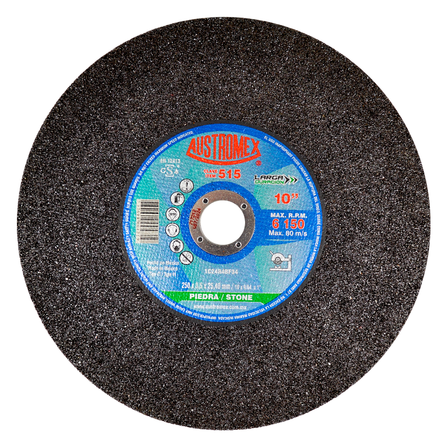 DISCO ABRASIVO DE 250 X 3.5 X 25.40 MM PARA CORTE DE PIEDRA, AZULEJO, MÁRMOL Y CONCRETO 1