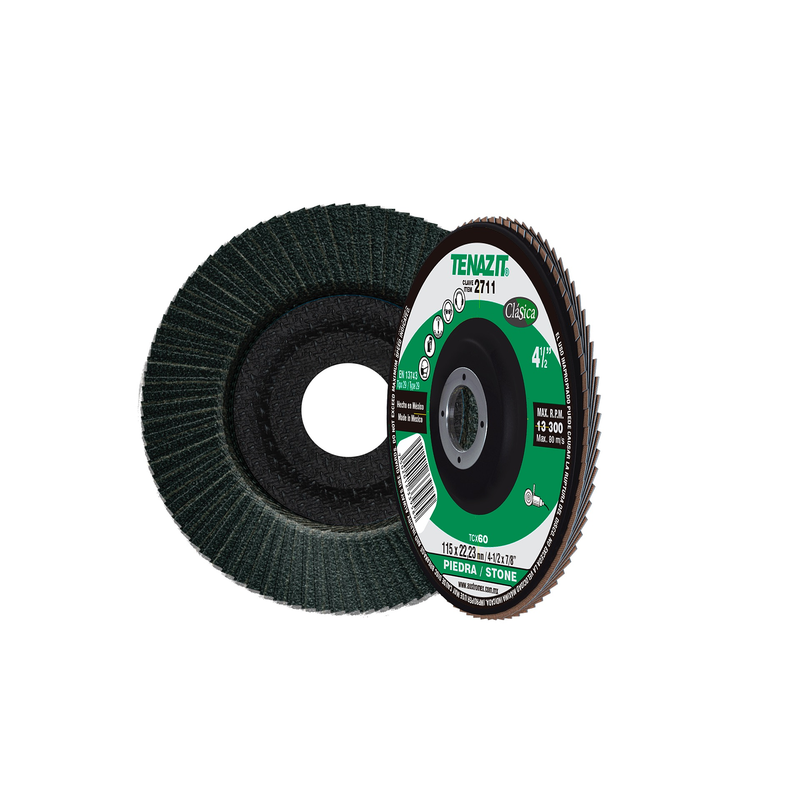 DISCO ABRASIVO LAMINADO CURVO 4 1/2 X 7/8 G 60 1