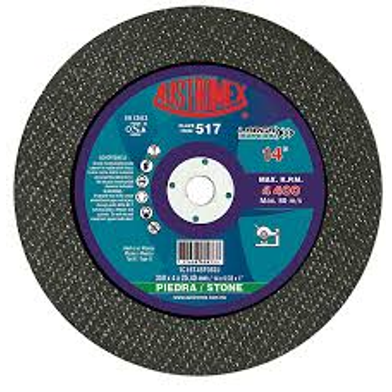 DISCO ABRASIVO CORTE CONCRETO 350 X 4 X 25.4 1