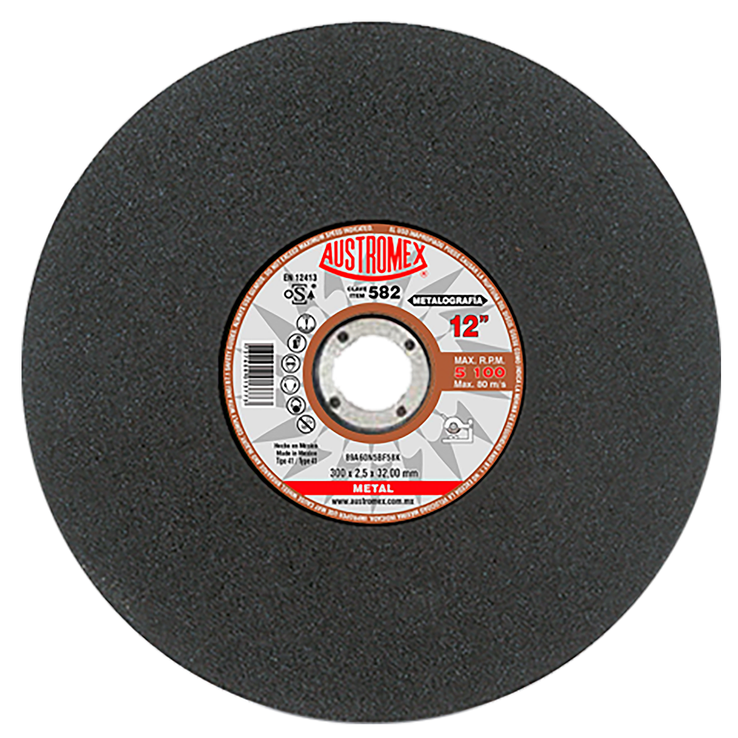 DISCO ABRASIVO DE 300 X 2.5 X 32.00 MM PARA CORTE DE PRUEBAS METALOGRÁFICAS 1