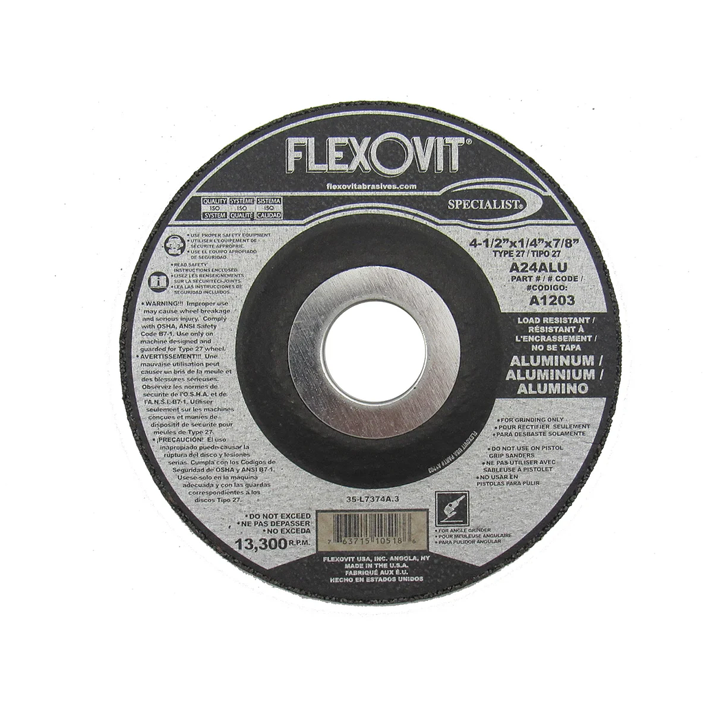 DISCO ABRASIVO DESBASTE ALUMINIO 4 1/2