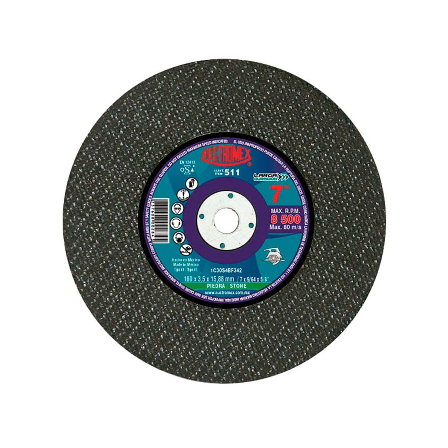 DISCO ABRASIVO CORTE CONCRETO 7