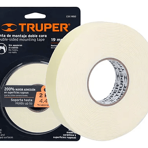 CINTA DOBLE CARA DE 19 MM X 5 M, TRUPER