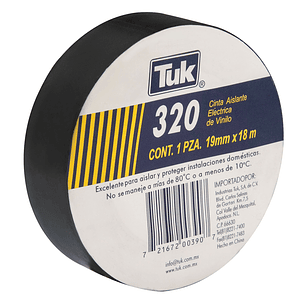 CINTA DE AISLAR 320 TUK 19MM X18MT MOD 320NE