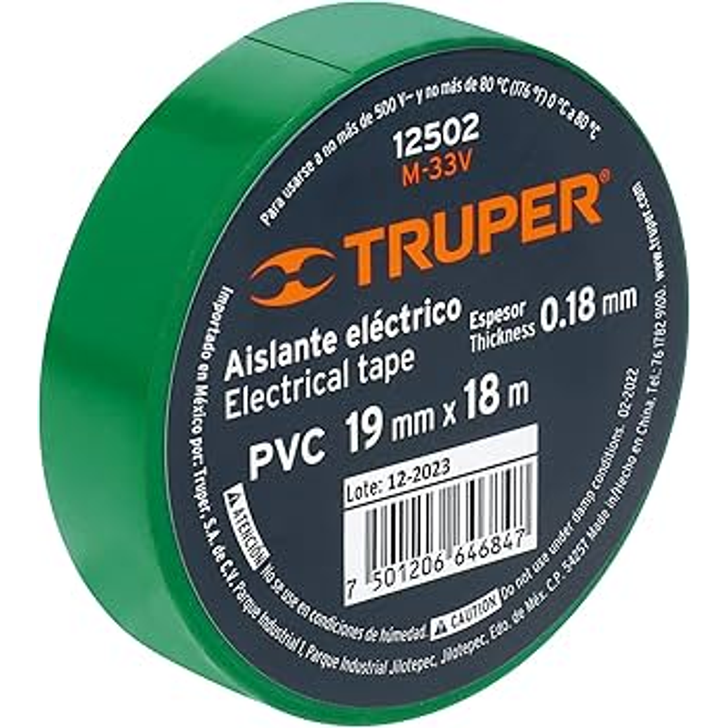 CINTA DE AISLAR 33 18M VERDE 1