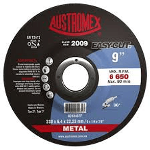 DISCO ABRASIVO DESBASTE CON CENTRO DEPRIMIDO 9