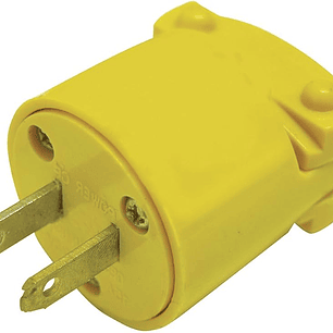 CLAVIJA BLINDADA CON ABRAZADERA PLASTICA ATERRIZADA 15A 127V