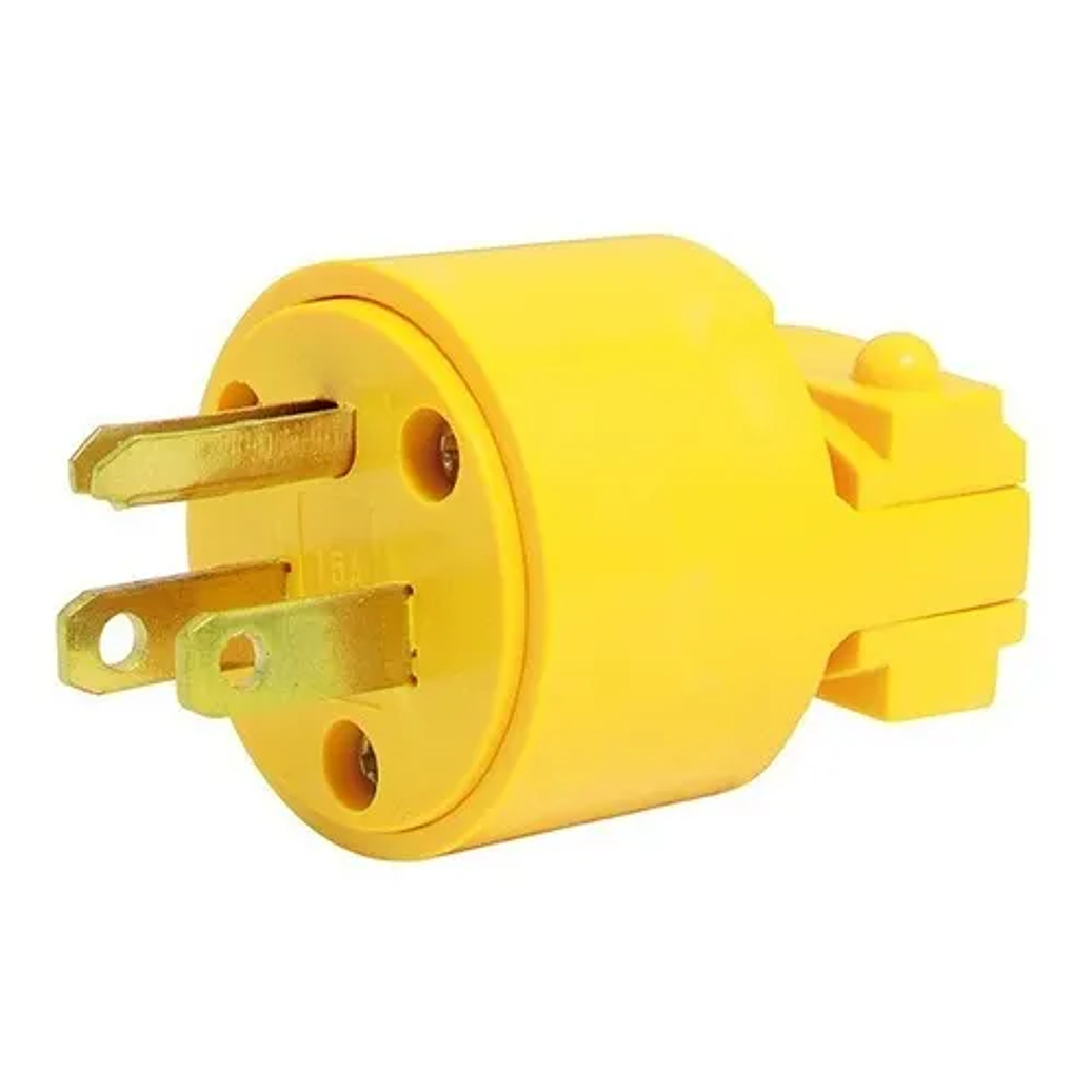 CLAVIJA CON ABRAZADERA PLASTICA ATERRIZADA 15A 127V 1