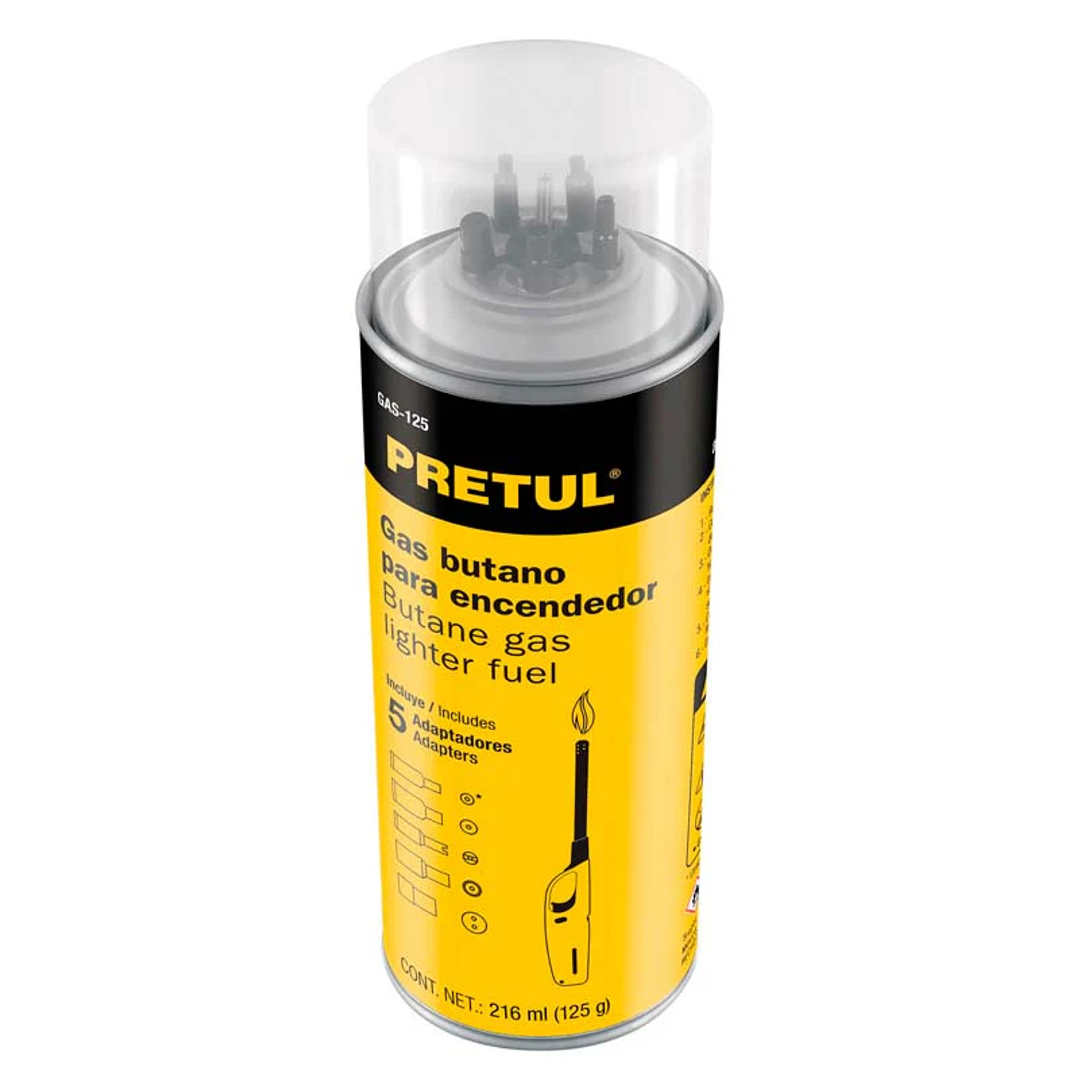 CARTUCHO DE GAS BUTANO PARA ENCENDEDOR, 125 ML 1