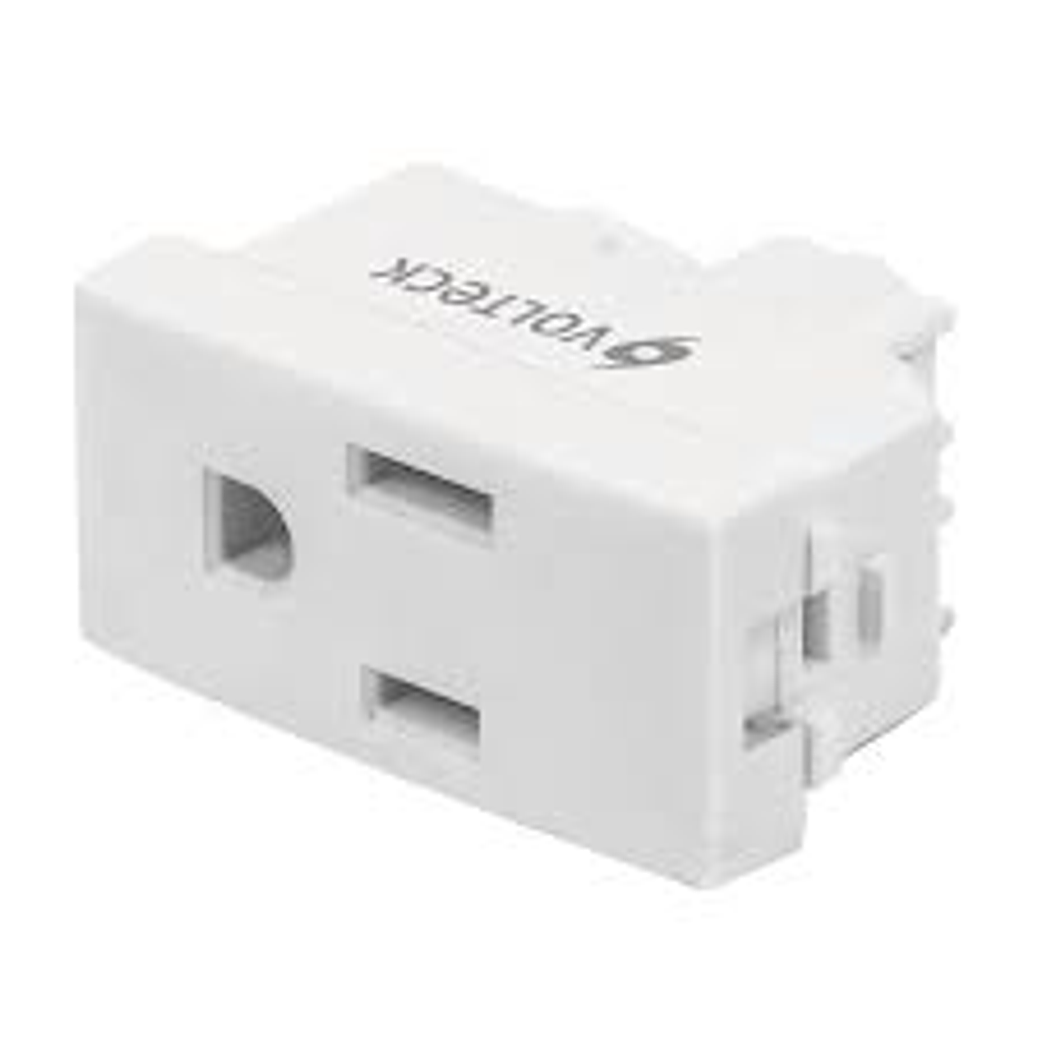 CONTACTO SENCILLO 2 POLOS + TIERRA LINEA OSLO BLANCO 1