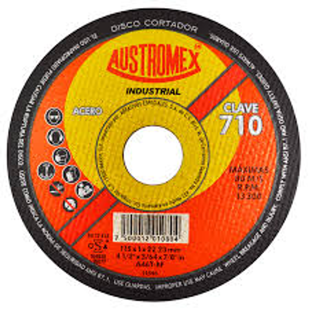 DISCO ABRASIVO PARA CORTE DE ACERO AL CARBÓN DE 115 X 1 X 22.23 MM 1