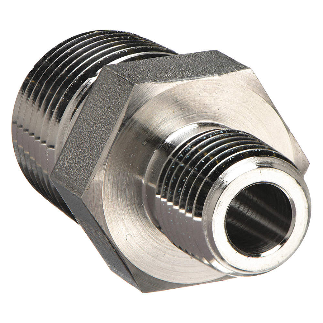 ADAPTADOR NIPLE DE1/2 A 3/8 DE ACERO NPT PARA 5000 LBS 1