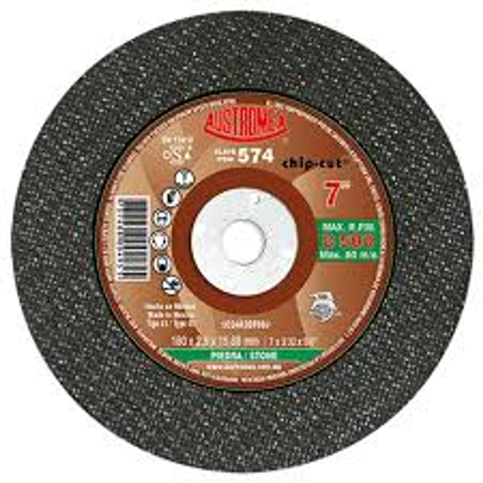 DISCO ABRASIVO CORTE DE PIEDRA 7X 3/32 X 5/8 1