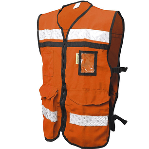 CHALECO ANARANJADO ABIERTO  TIPO RESCATISTA DE ALGODON  TALLA MD
