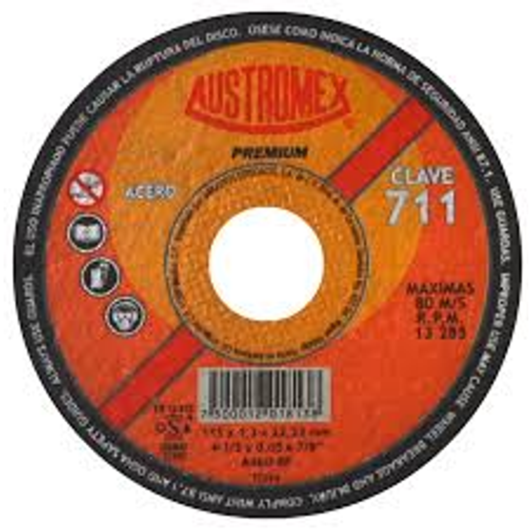 DISCO ABRASIVO PARA CORTE DE ACERO AL CARBÓN DE 115 X 1.3 X 22.23 MM 1
