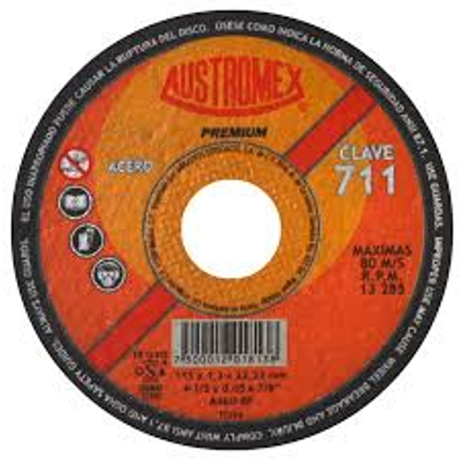 DISCO ABRASIVO PARA CORTE DE ACERO AL CARBÓN DE 115 X 1.3 X 22.23 MM 1