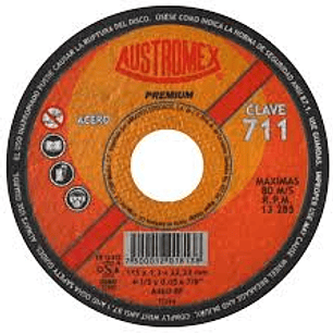 DISCO ABRASIVO PARA CORTE DE ACERO AL CARBÓN DE 115 X 1.3 X 22.23 MM